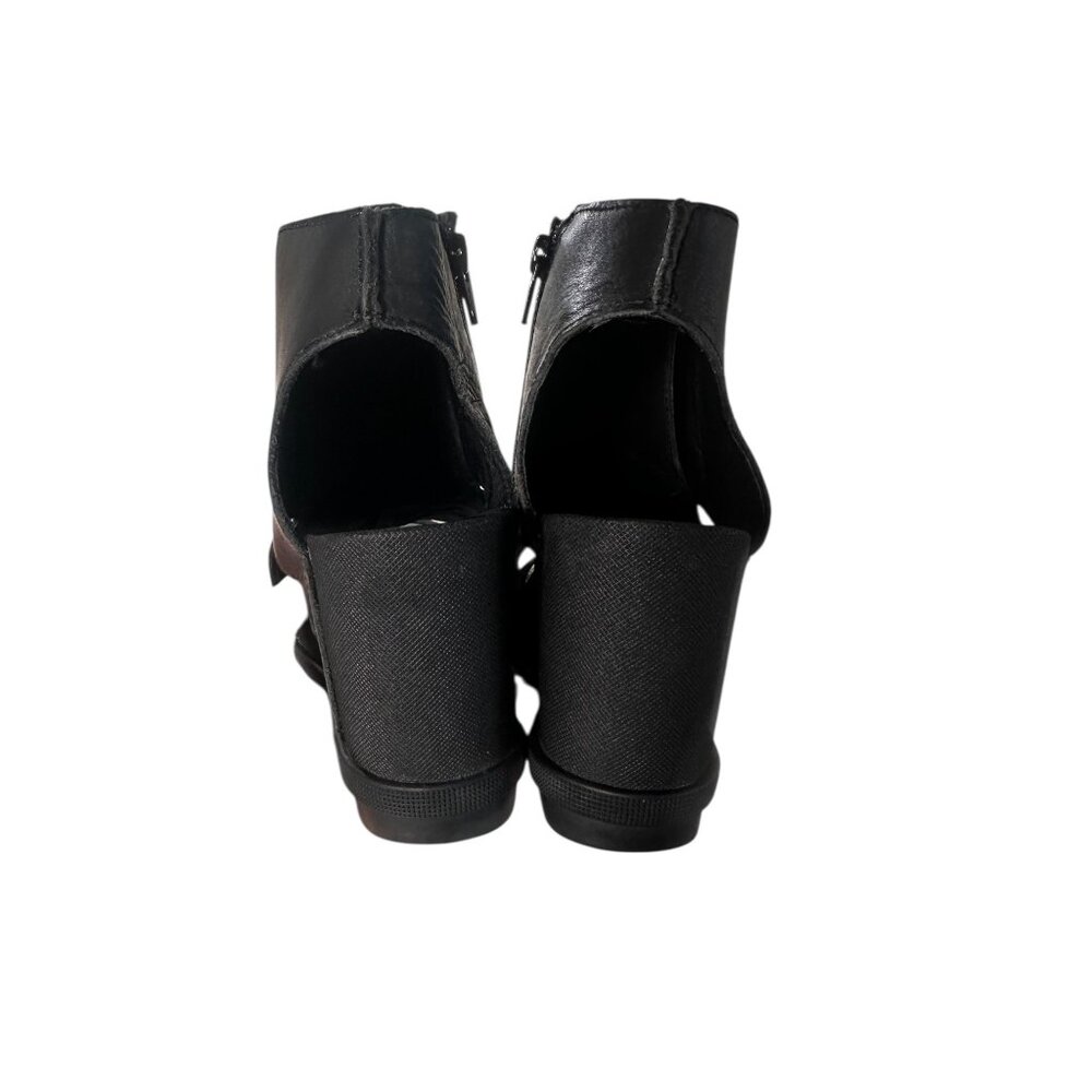 Sorel Joanie II Bootie Platform Sandals Womens 9 Black Cut Out Comfort Zipper - Picture 6 of 14